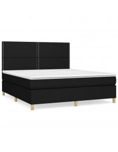 Giroletto a Molle con Materasso Nero 180x200 cm in Tessuto 2