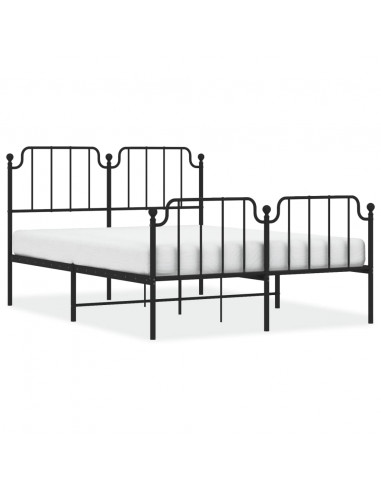 Giroletto con Testiera e Pediera Metallo Nero 135x190 cm