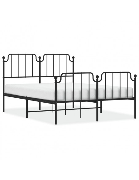 Giroletto con Testiera e Pediera Metallo Nero 135x190 cm