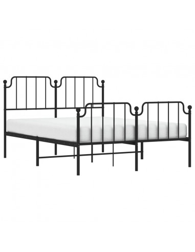 Giroletto con Testiera e Pediera Metallo Nero 135x190 cm