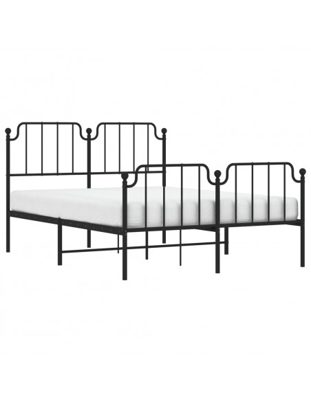 Giroletto con Testiera e Pediera Metallo Nero 135x190 cm
