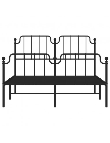 Giroletto con Testiera e Pediera Metallo Nero 135x190 cm