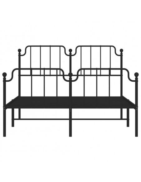 Giroletto con Testiera e Pediera Metallo Nero 135x190 cm