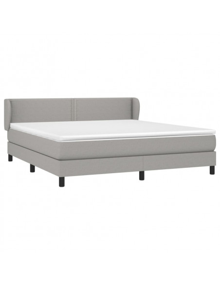 Giroletto a Molle con Materasso Grigio Chiaro160x200 cm Tessuto