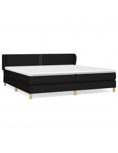 Giroletto a Molle con Materasso Nero 200x200 cm in Tessuto 2