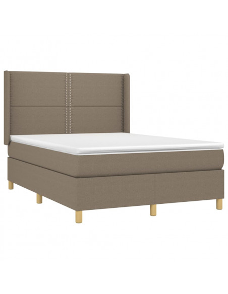 Giroletto a Molle con Materasso Tortora 140x190 cm in Tessuto