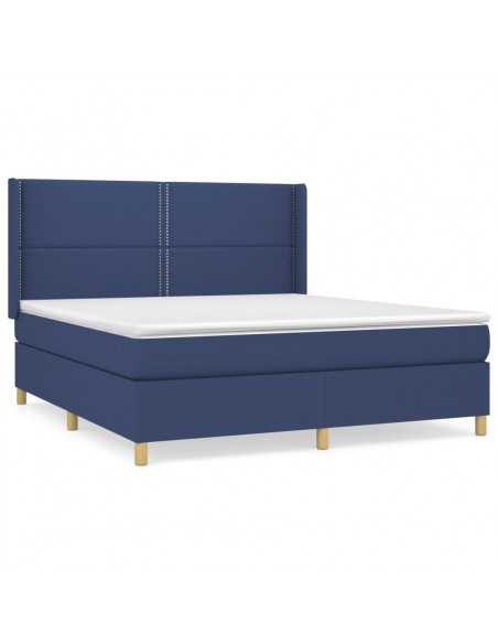 Giroletto a Molle con Materasso Blu 180x200 cm in Tessuto