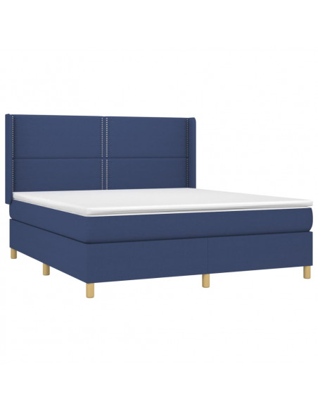 Giroletto a Molle con Materasso Blu 180x200 cm in Tessuto