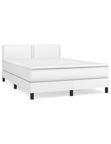 Giroletto a Molle con Materasso Bianco 140x200 cm in Similpelle
