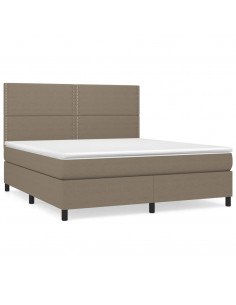 Giroletto a Molle con Materasso Tortora 180x200 cm in Tessuto 2