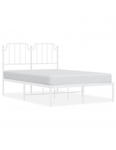 Giroletto con Testiera in Metallo Bianco 120x200 cm 2