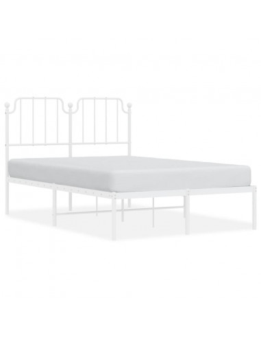 Giroletto con Testiera in Metallo Bianco 120x200 cm