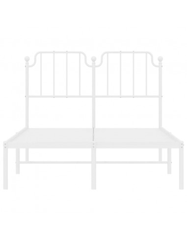 Giroletto con Testiera in Metallo Bianco 120x200 cm