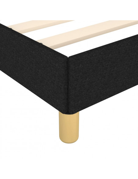 Giroletto con Testiera Nero 100x200 cm in Tessuto