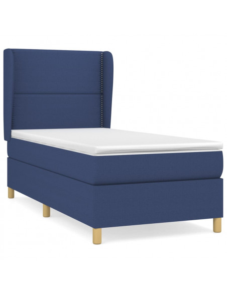 Giroletto a Molle con Materasso Blu 90x190 cm in Tessuto