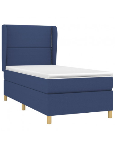 Giroletto a Molle con Materasso Blu 90x190 cm in Tessuto