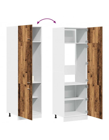 Armadio per Frigo Legno Antico 60x57x207 cm in Truciolato