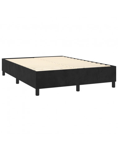 Giroletto a Molle con Materasso Nero 140x190 cm in Velluto