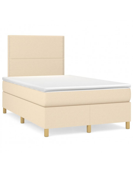 Giroletto a Molle con Materasso Crema 120x200 cm in Tessuto