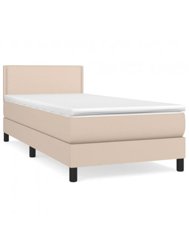 Giroletto a Molle con Materasso Cappuccino 80x200 cm Similpelle