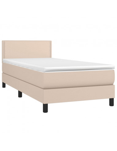 Giroletto a Molle con Materasso Cappuccino 80x200 cm Similpelle