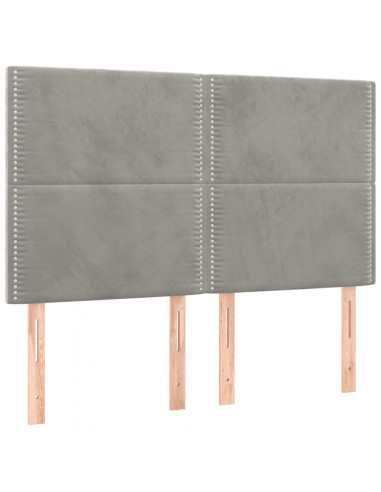 Giroletto con Testiera Grigio Chiaro 140x190 cm in Velluto