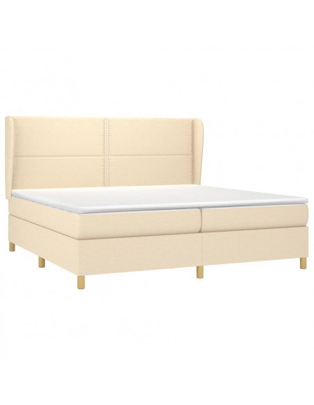 Giroletto a Molle con Materasso Crema 200x200 cm in Tessuto