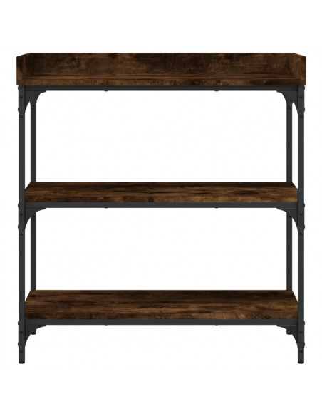 Tavolino Consolle con Ripiani Rovere Fumo 75x30x80 cm