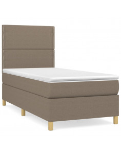 Giroletto a Molle con Materasso Tortora 90x190 cm in Tessuto 2