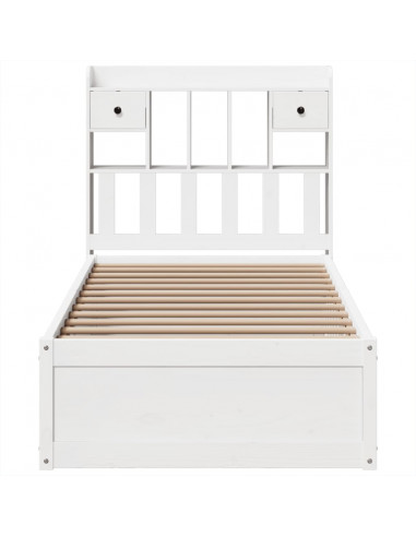 Giroletto senza Materasso Bianco 75x190 Legno Massello di Pino