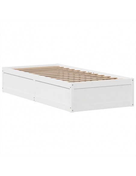 Giroletto senza Materasso Bianco 75x190 Legno Massello di Pino