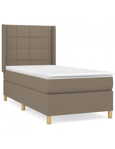 Giroletto a Molle con Materasso Tortora 90x190 cm in Tessuto