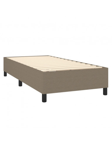 Letto a Molle con Materasso e LED Tortora 90x190 cm in Tessuto