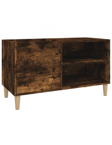 Mobile Porta Dischi Rovere Fumo 84,5x38x48 cm Legno Multistrato