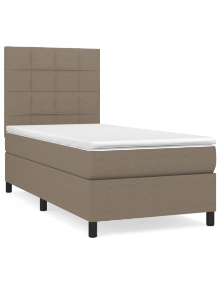 Giroletto a Molle con Materasso Tortora 90x190 cm in Tessuto