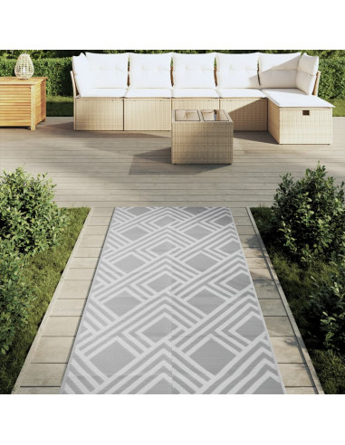 Tappeto da Esterni Grigio 80x250 cm in PP