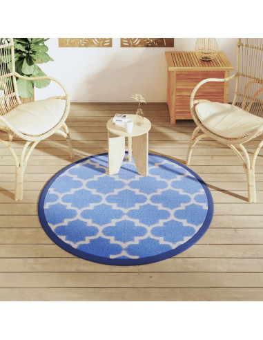 Tappeto da Esterno Blu Ø120 cm in PP
