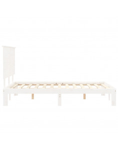 Giroletto con Testiera Bianco 120x200 cm in Legno Massello 2