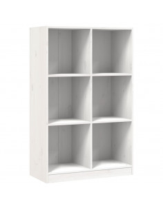 Libreria Bianca 70x33x110 cm in Legno Massello di Pino 2