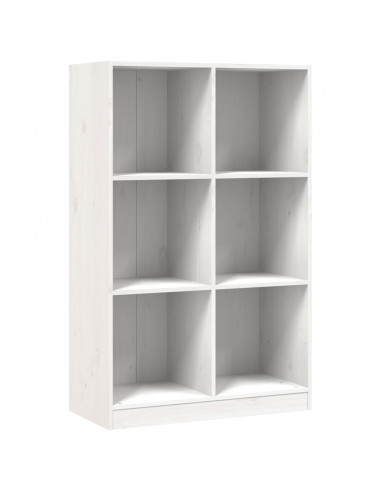 Libreria Bianca 70x33x110 cm in Legno Massello di Pino