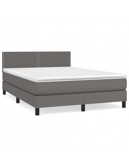 Giroletto a Molle con Materasso Grigio 140x200 cm in Similpelle