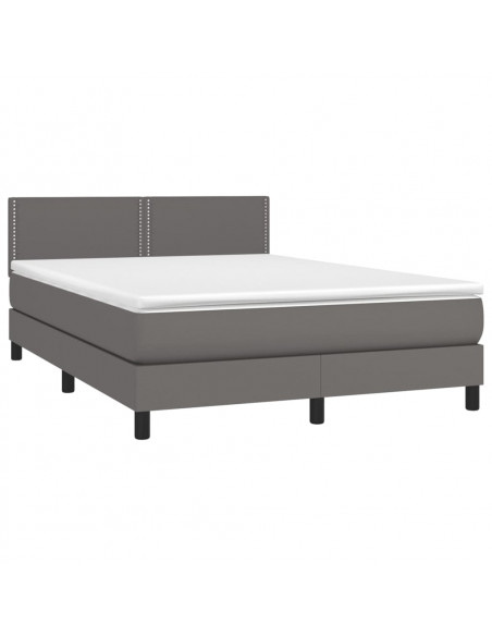 Giroletto a Molle con Materasso Grigio 140x200 cm in Similpelle