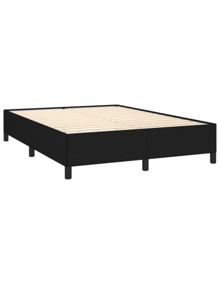 Giroletto a Molle con Materasso Nero 140x200 cm in Tessuto