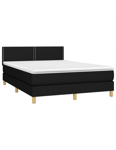 Giroletto a Molle con Materasso Nero 140x190 cm in Tessuto