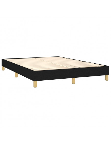 Giroletto a Molle con Materasso Nero 140x190 cm in Tessuto