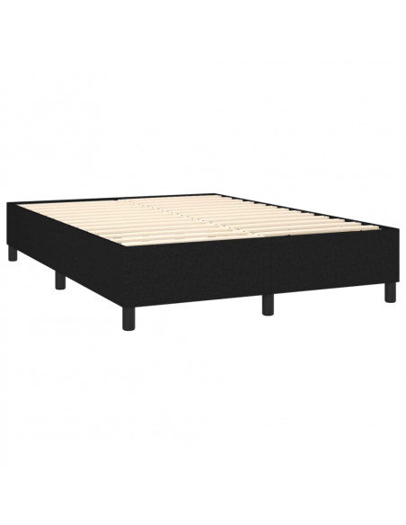 Giroletto a Molle con Materasso Nero 140x200 cm in Tessuto