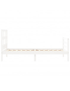 Giroletto con Testiera Bianco Small Single Legno Massello 2