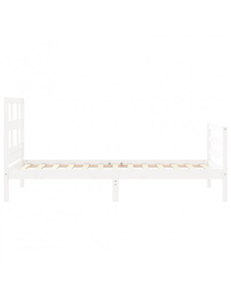 Giroletto con Testiera Bianco Small Single Legno Massello