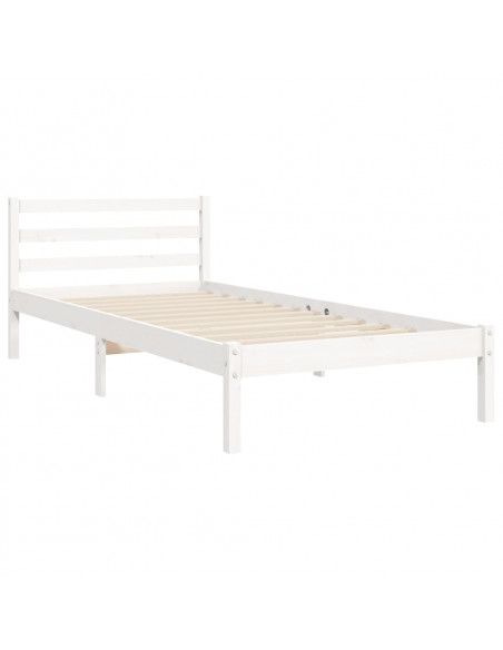 Giroletto con Testiera Bianco Small Single Legno Massello
