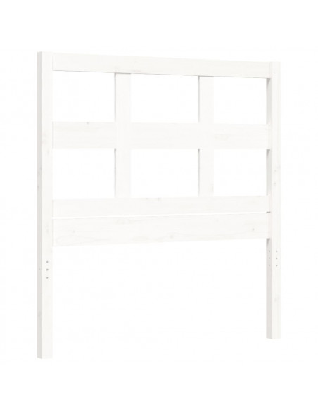 Giroletto con Testiera Bianco Small Single Legno Massello